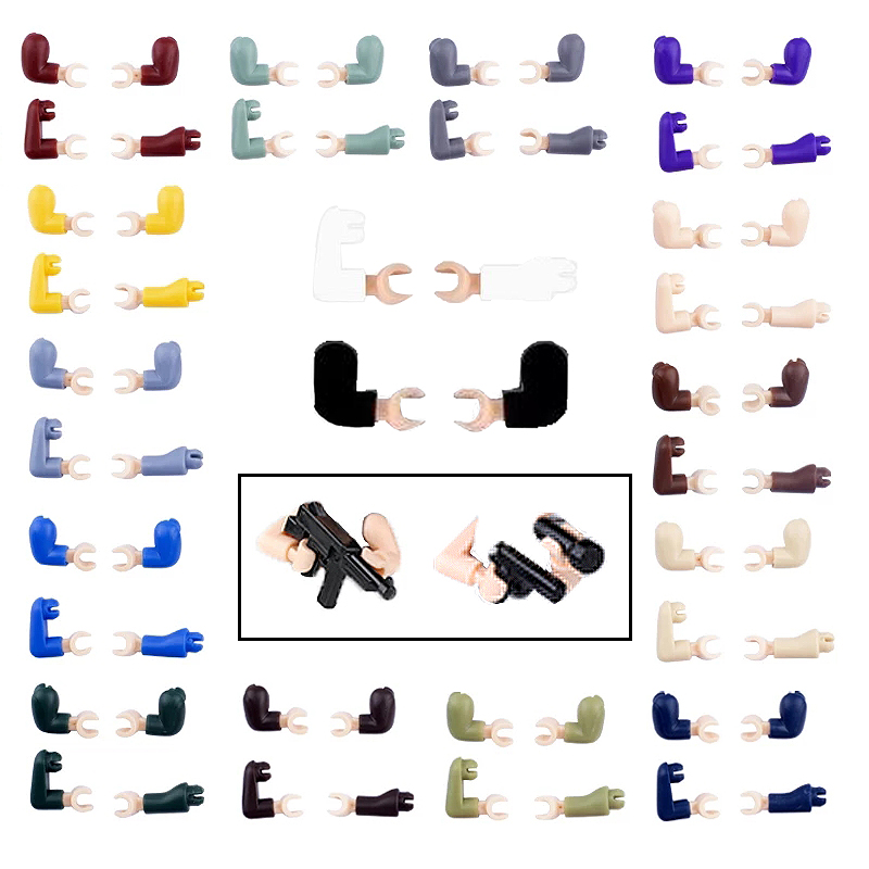 Lego Minifigure Holder - WW2 군사 피규어 무기 손 무기