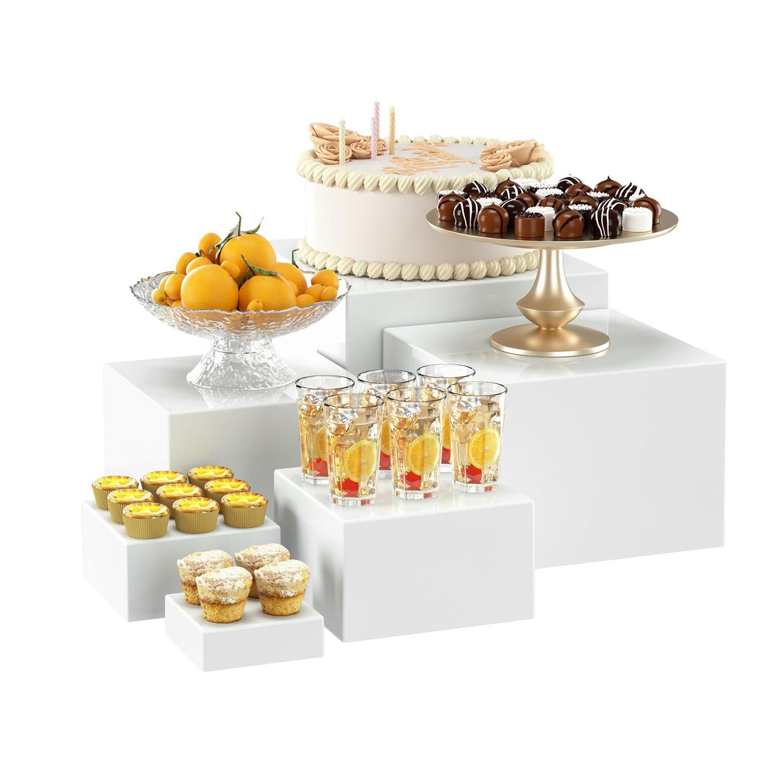 Display Risers Set - 6x 아크릴 뷔페 라이저 디저트 테이블