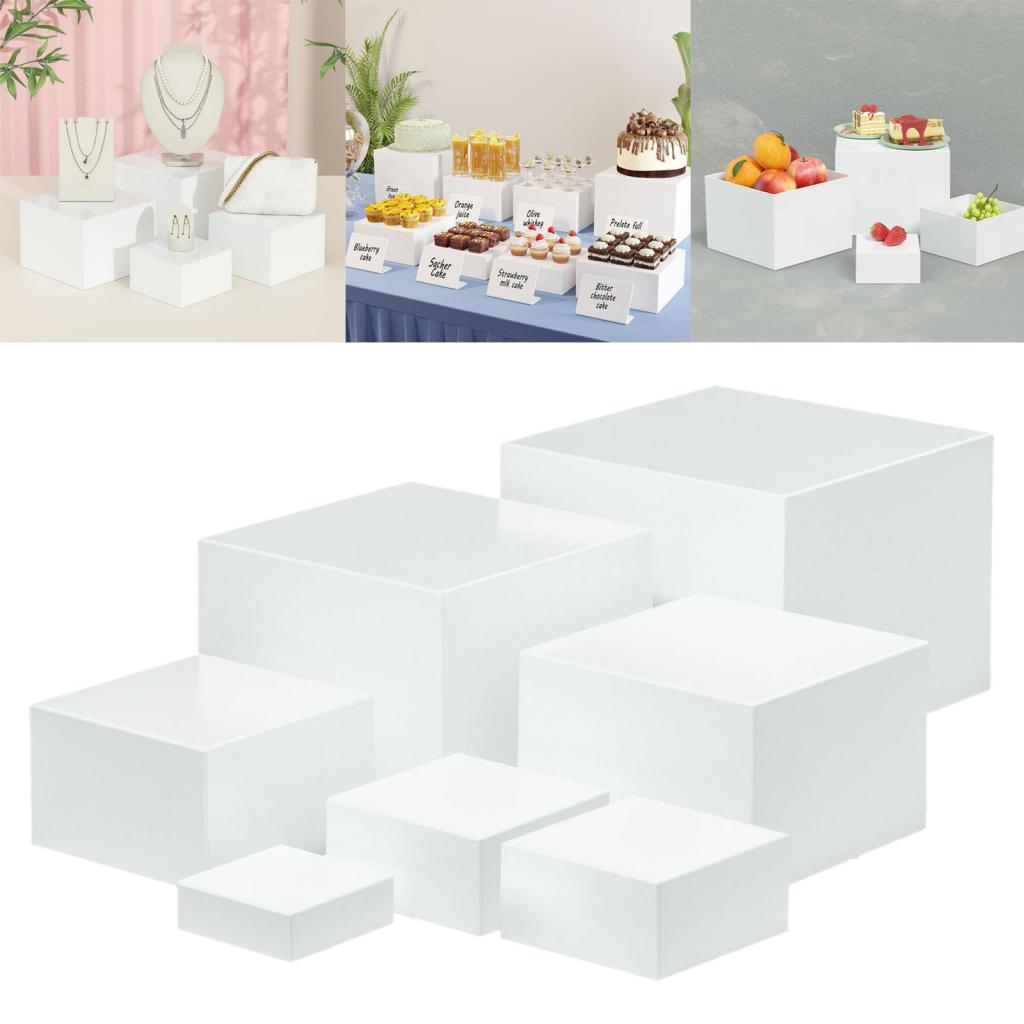 Display Risers Set - 7 조각 아크릴 큐브 디스플레이 박스