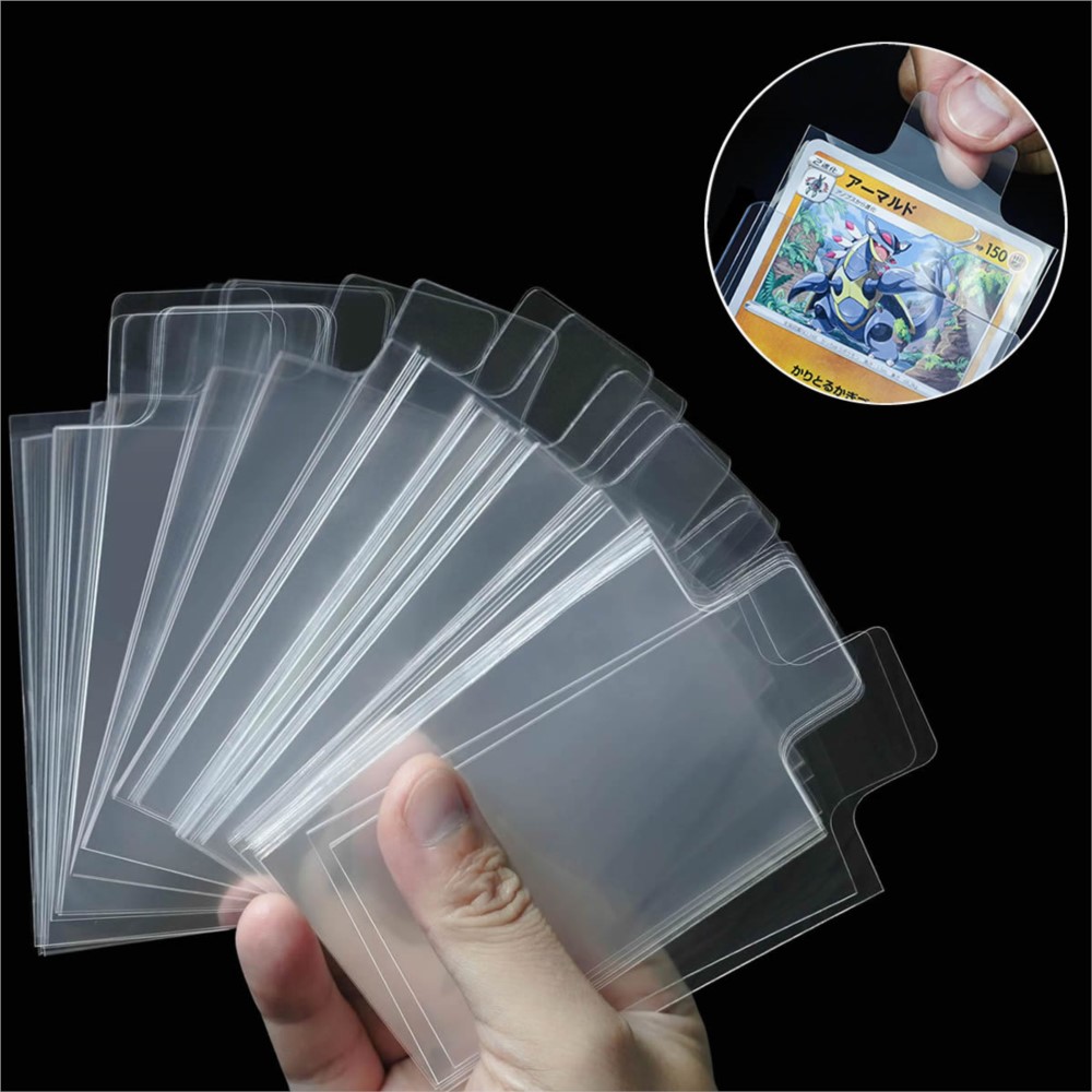 Card Penny Sleeve - 100-500Pcs 투명한 양각 탭형 카드 슬리브