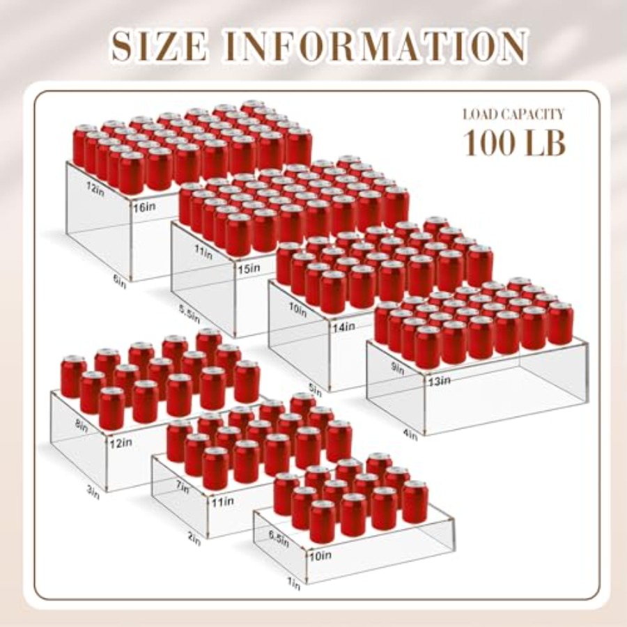 7개의 대형 뷔페 라이저 세트(아크릴 디스플레이 박스  - Display Risers Set 리뷰 및 가격