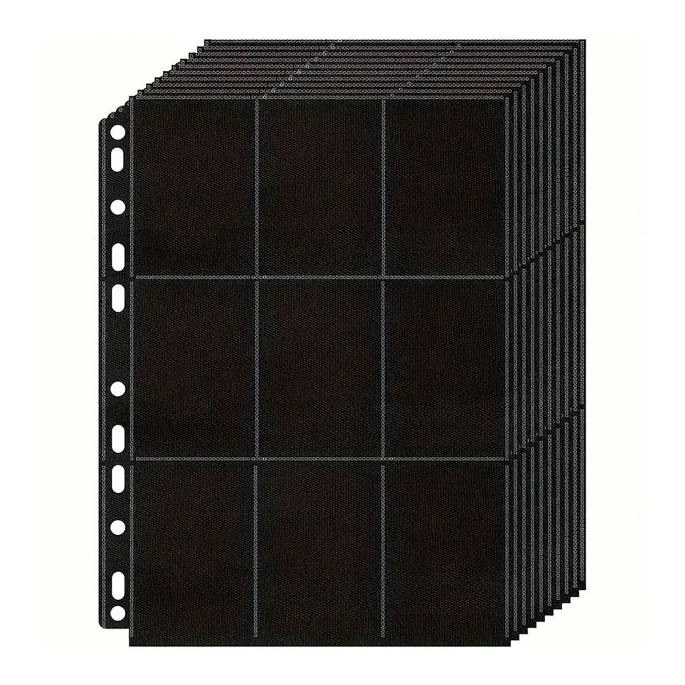 10팩 블랙 9포켓 A4 트레이딩 카드 바인더 페이지  - Trading Card Binder 리뷰 및 가격